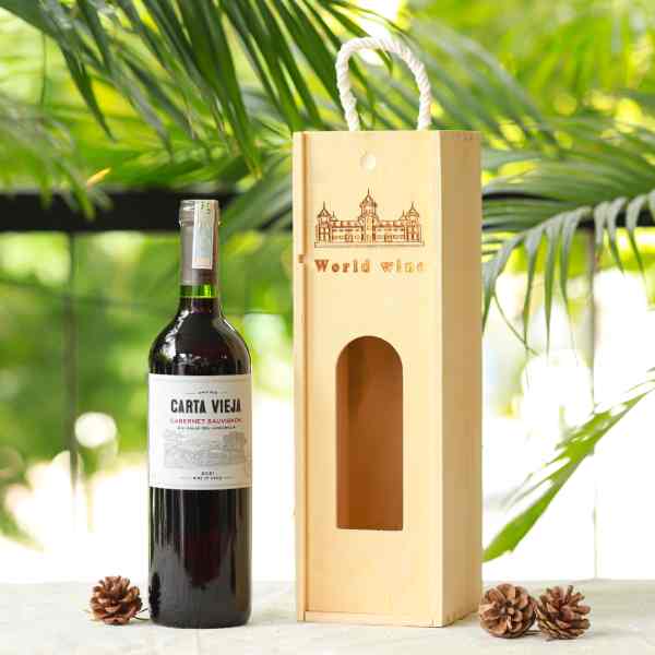 Rượu vang Chile Carta Vieja Cabernet Sauvignon kèm hộp gỗ